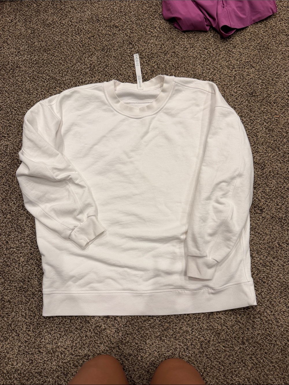 Lululemon Classic White Crewneck Sweatshirt